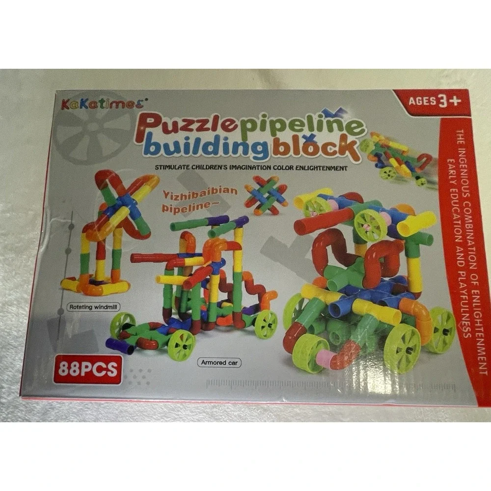 Kakatimes Puzzle Pipeline Building Block Set 88 Piece STEM Educational Toy
